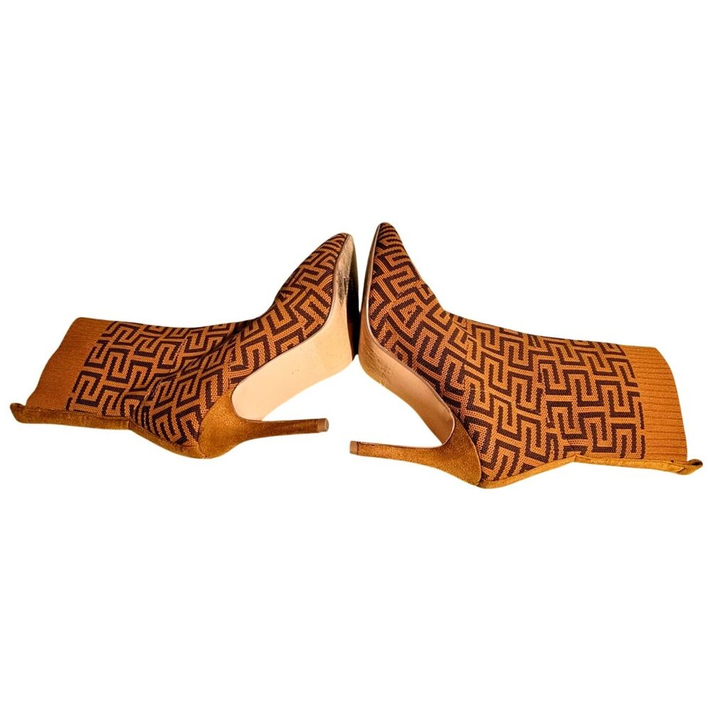 CATHERINE Catherine Malandrino Geometric Patterned Knit Stiletto Sock Boots Wome - Picture 4 of 10